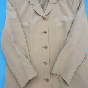 Vintage Dana Buchman Cream Jacket with Notched Lapels - size 16